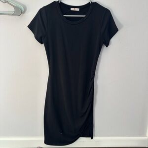 Black Short Sleeve T-Shirt Dress (Small)